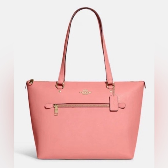 Coach Handbags - #1307 - NWT Coach GALLERY Tote Leather Handbag, Candy Pink & Gold Zip Top Bag